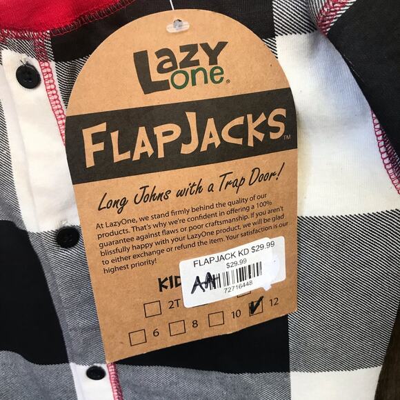 NEW Lazy One Flapjack Tailgate One Piece Pajamas Unisex Kid's Size 12 - Picture 4 of 6